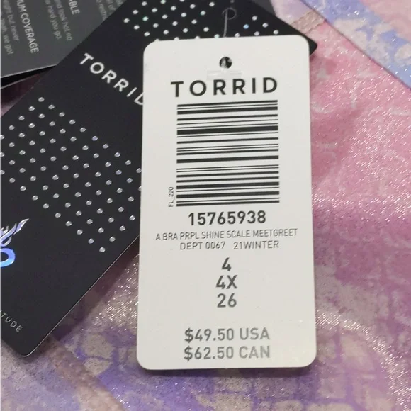 Torrid Longline Low Impact Sports Bra- Performance Core Purple Shine (updated) - Picture 12 of 15